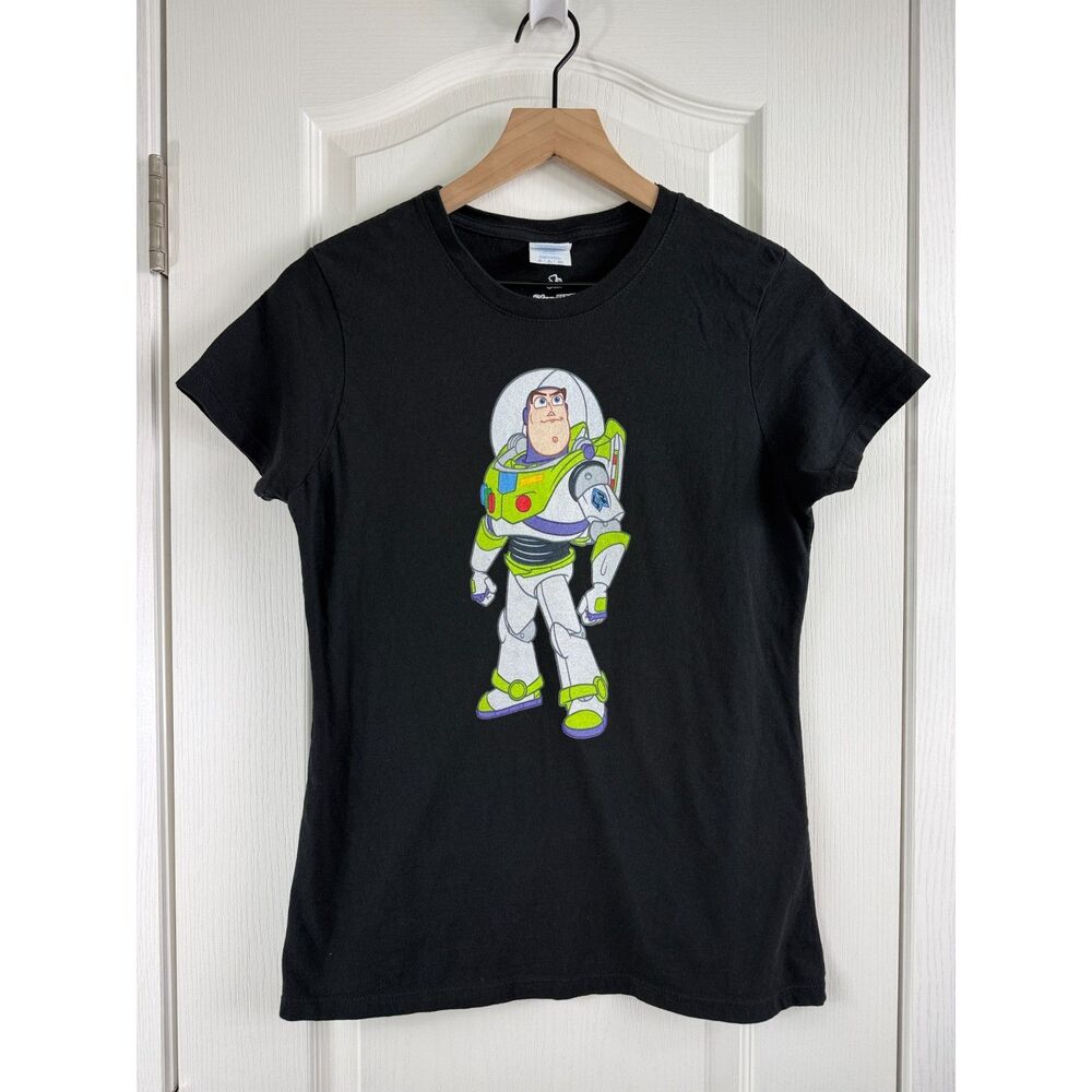 Disney Pixar Buzz Lightyear Women's S Black Graphic T-Shirt Port & Company